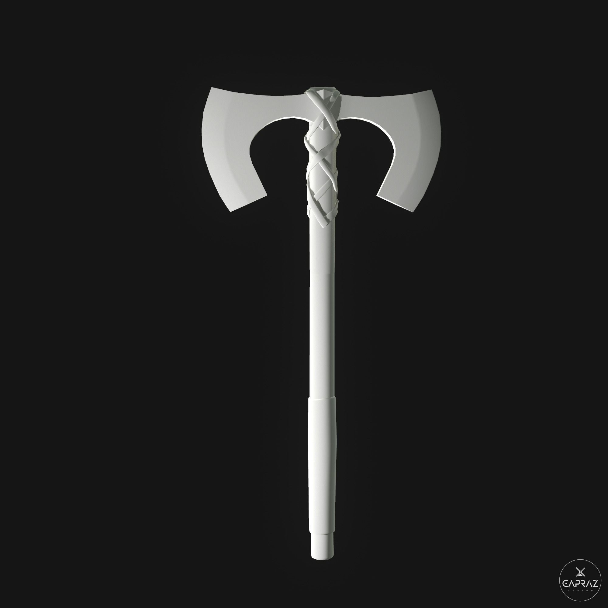 Viking Double Axe Low-poly 3D model_4