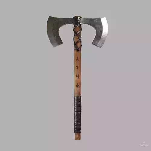 Viking Double Axe Low-poly 3D model