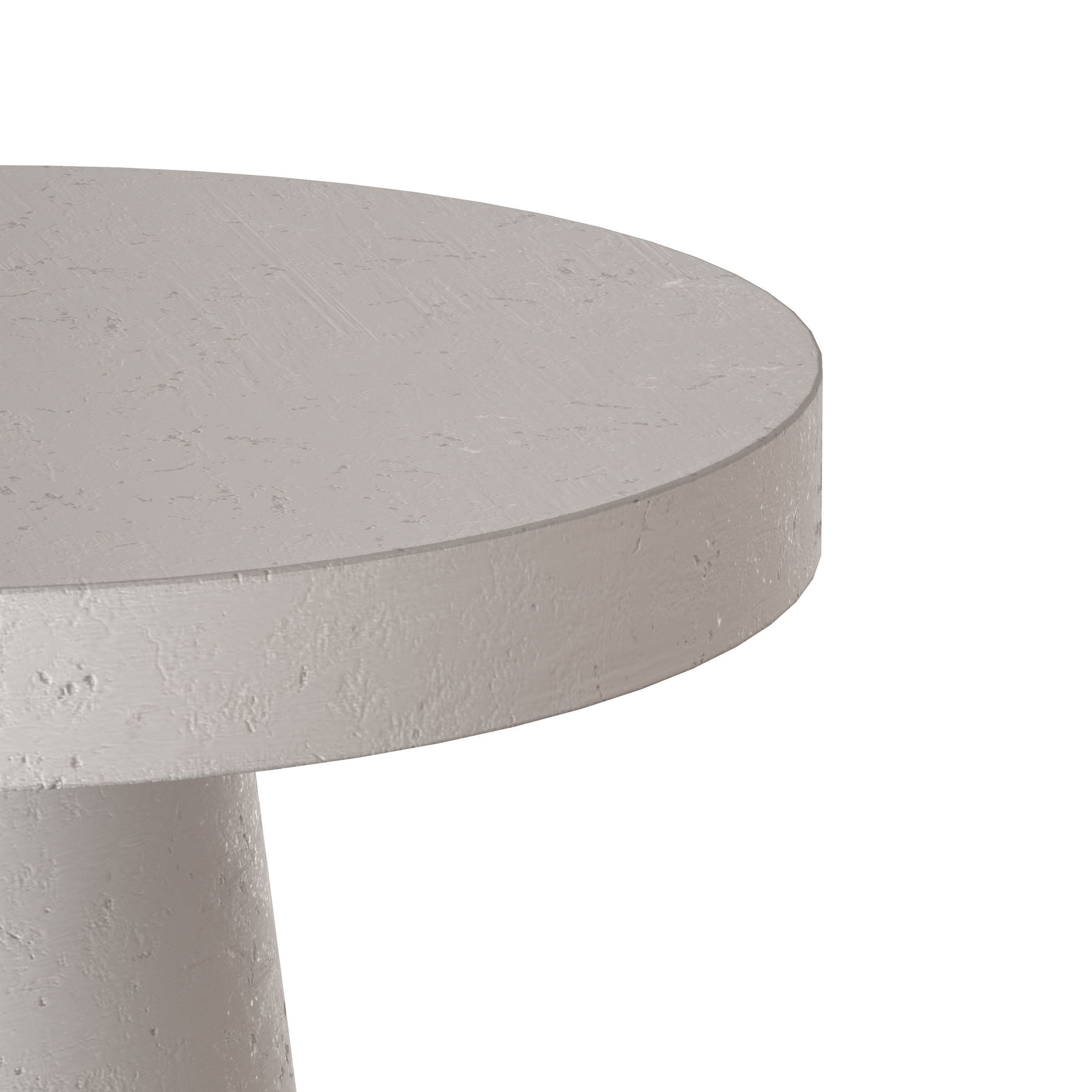Willy White Plaster Pedestal Side Table 3D model_4
