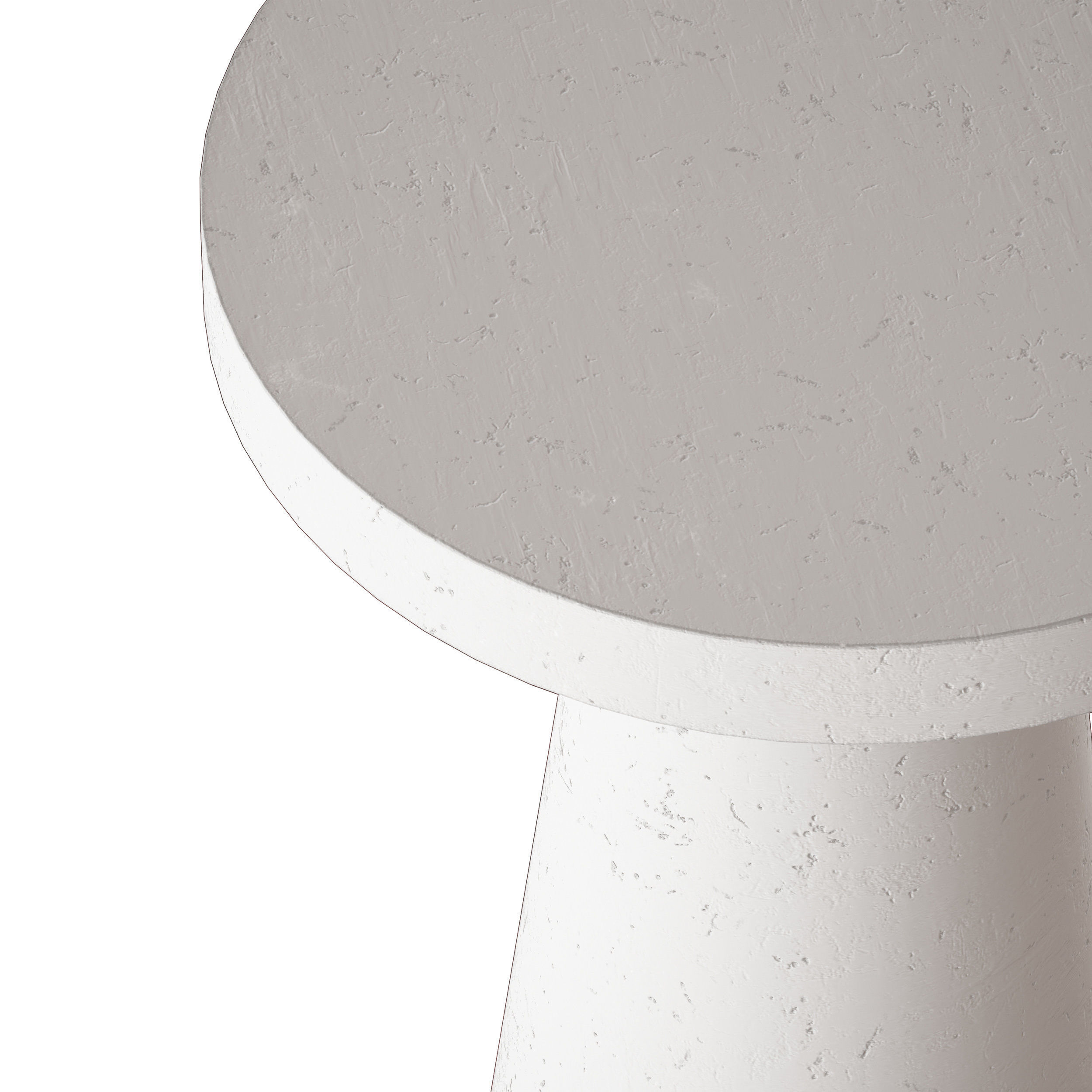 Willy White Plaster Pedestal Side Table 3D model_5