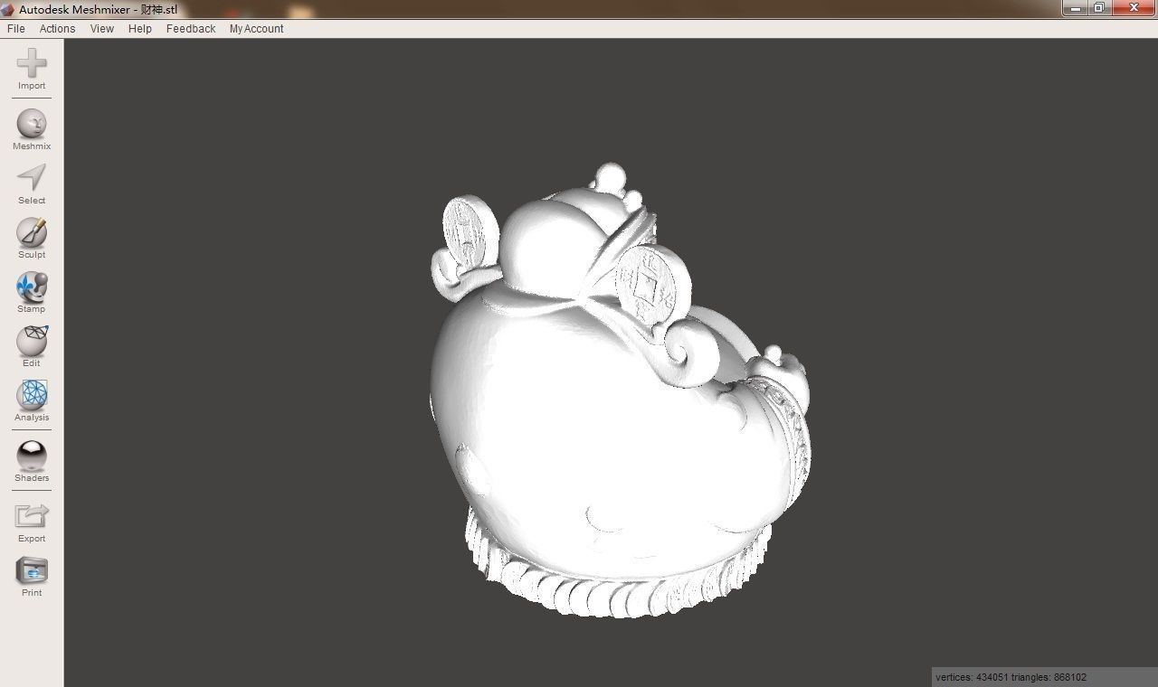 The God of wealth 3D print model_5