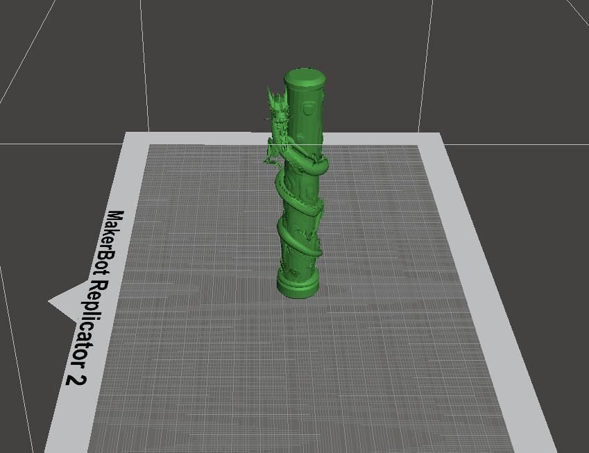A dragon on a pole 3D print model_3