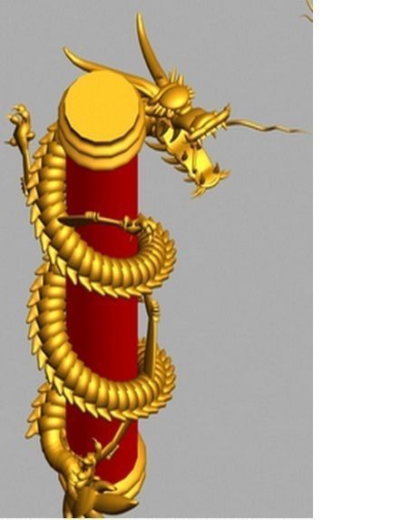 A dragon on a pole 3D print model_1