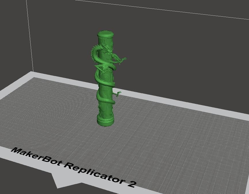 A dragon on a pole 3D print model_4