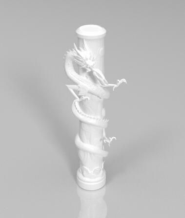 A dragon on a pole 3D print model_2