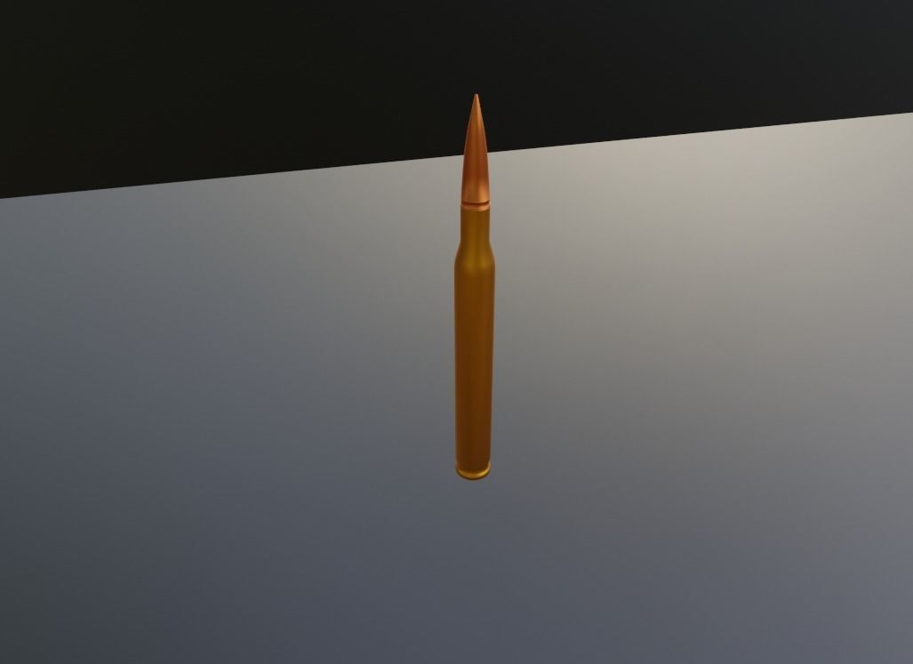 ammunition two gold bullets Free low-poly 3D model_1