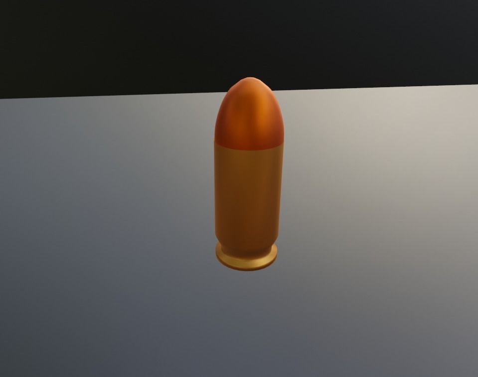 ammunition two gold bullets Free low-poly 3D model_4
