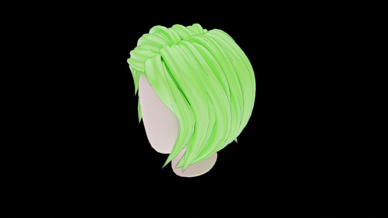Base Stylized Haircuts 24-29 Low-poly 3D model_7