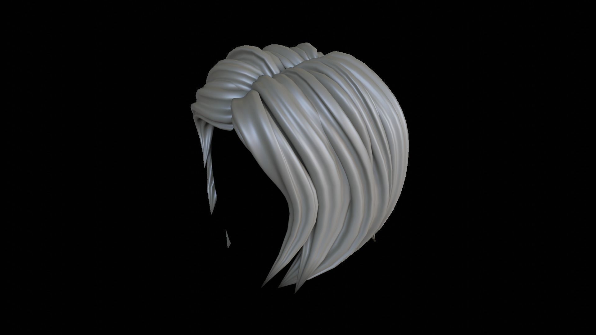 Base Stylized Haircuts 24-29 Low-poly 3D model_25