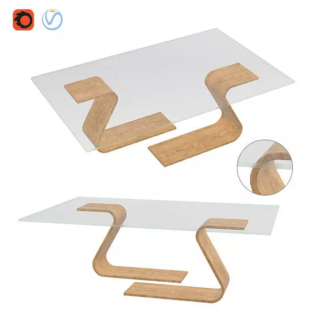 Glass top coffee table Free 3D model