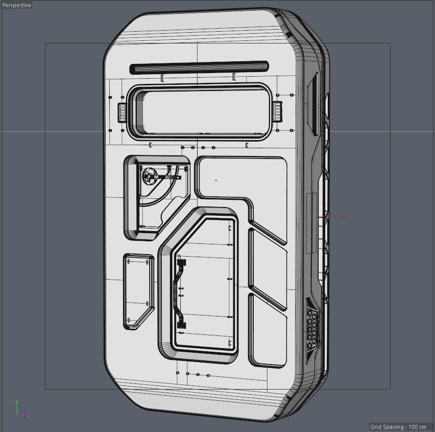 Scifi Spacestation Door 3D Model 3D model_4