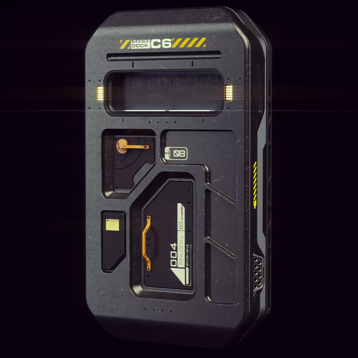 Scifi Spacestation Door 3D Model 3D model_0