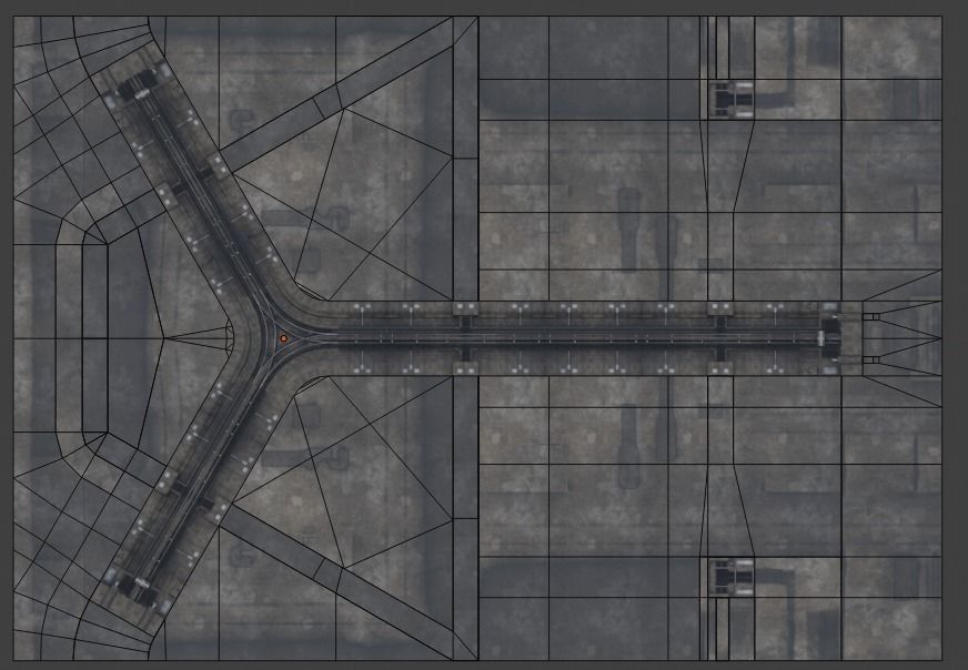 Road segments with crosses Low-poly 3D model_11