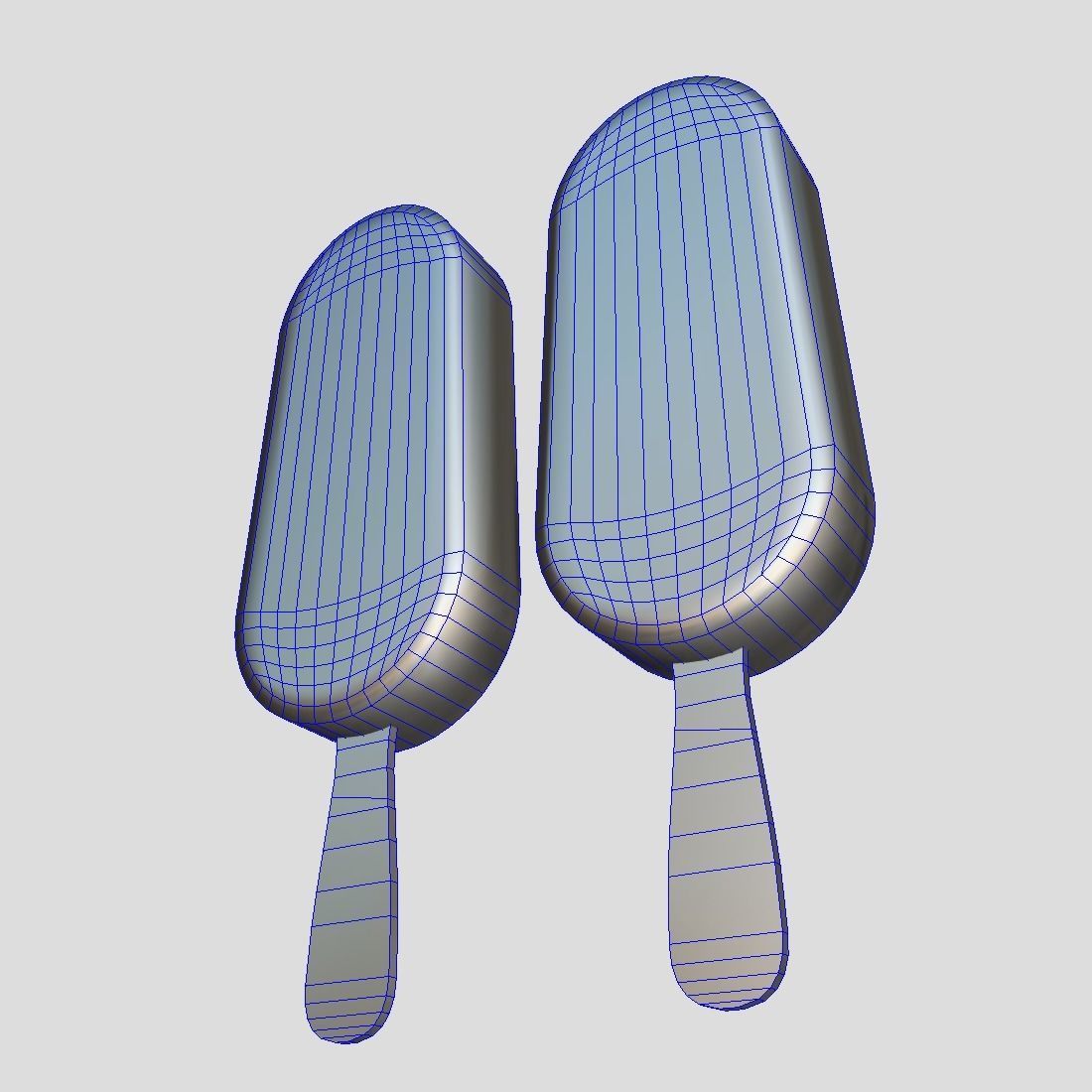 Popsicle two ice creams on stick Low-poly 3D model_3