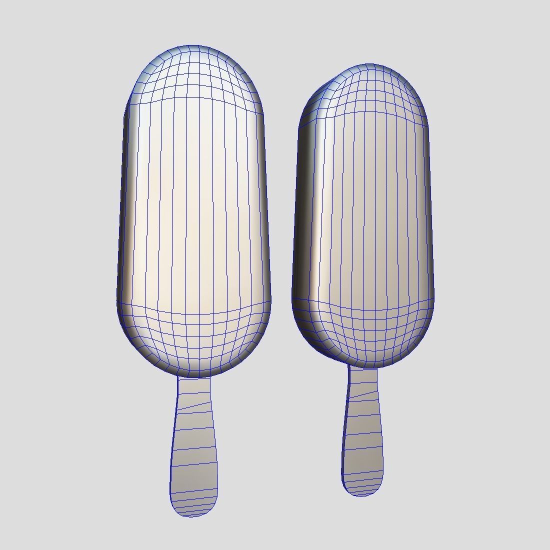 Popsicle two ice creams on stick Low-poly 3D model_5