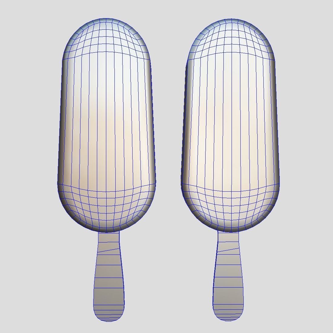 Popsicle two ice creams on stick Low-poly 3D model_7