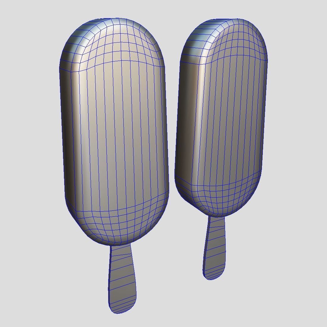 Popsicle two ice creams on stick Low-poly 3D model_1