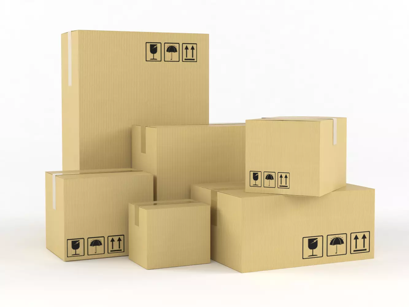 Cardboard Boxes 3D model_0