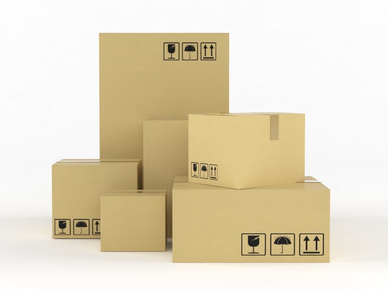 Cardboard Boxes 3D model_1