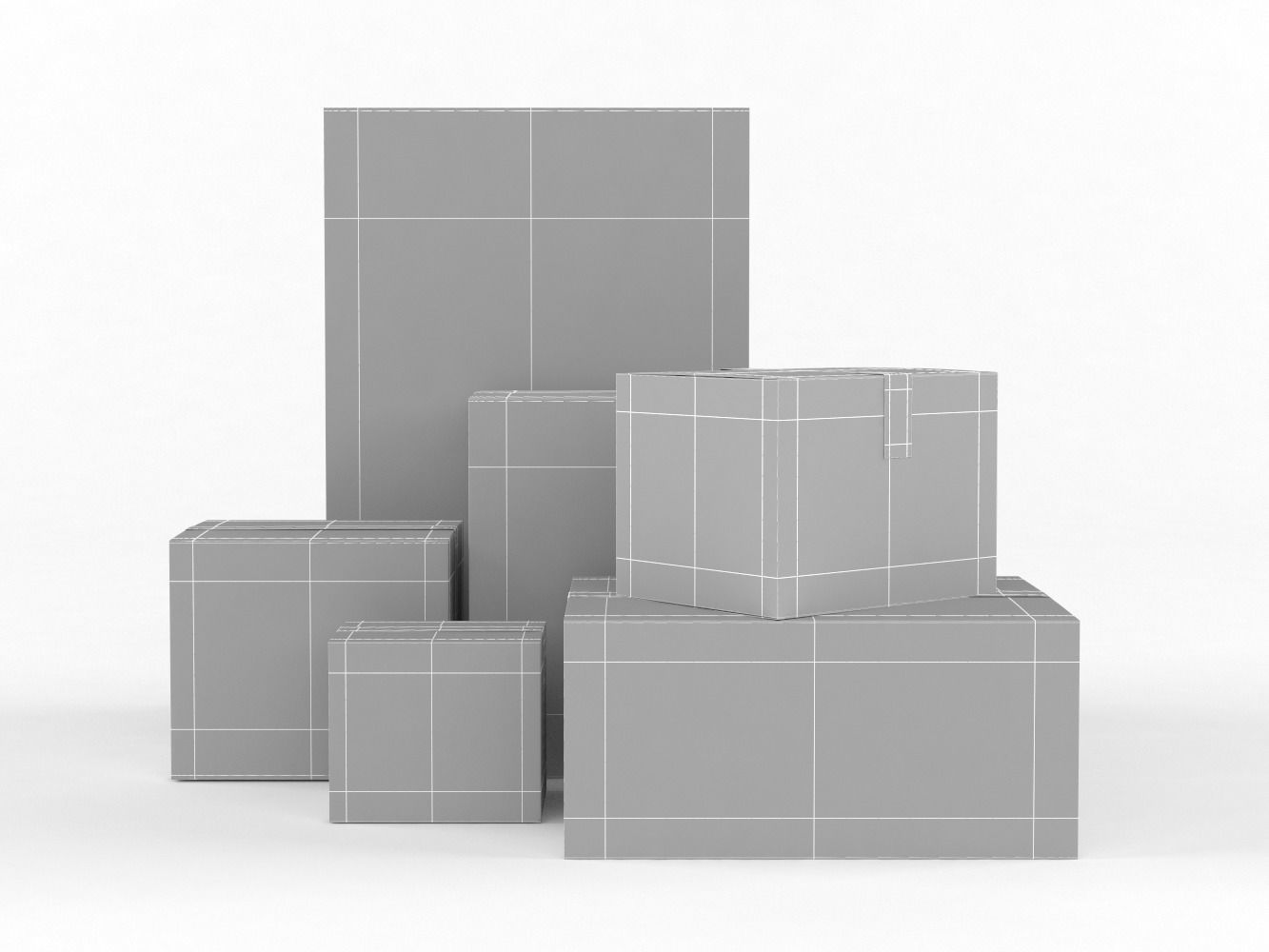 Cardboard Boxes 3D model_12