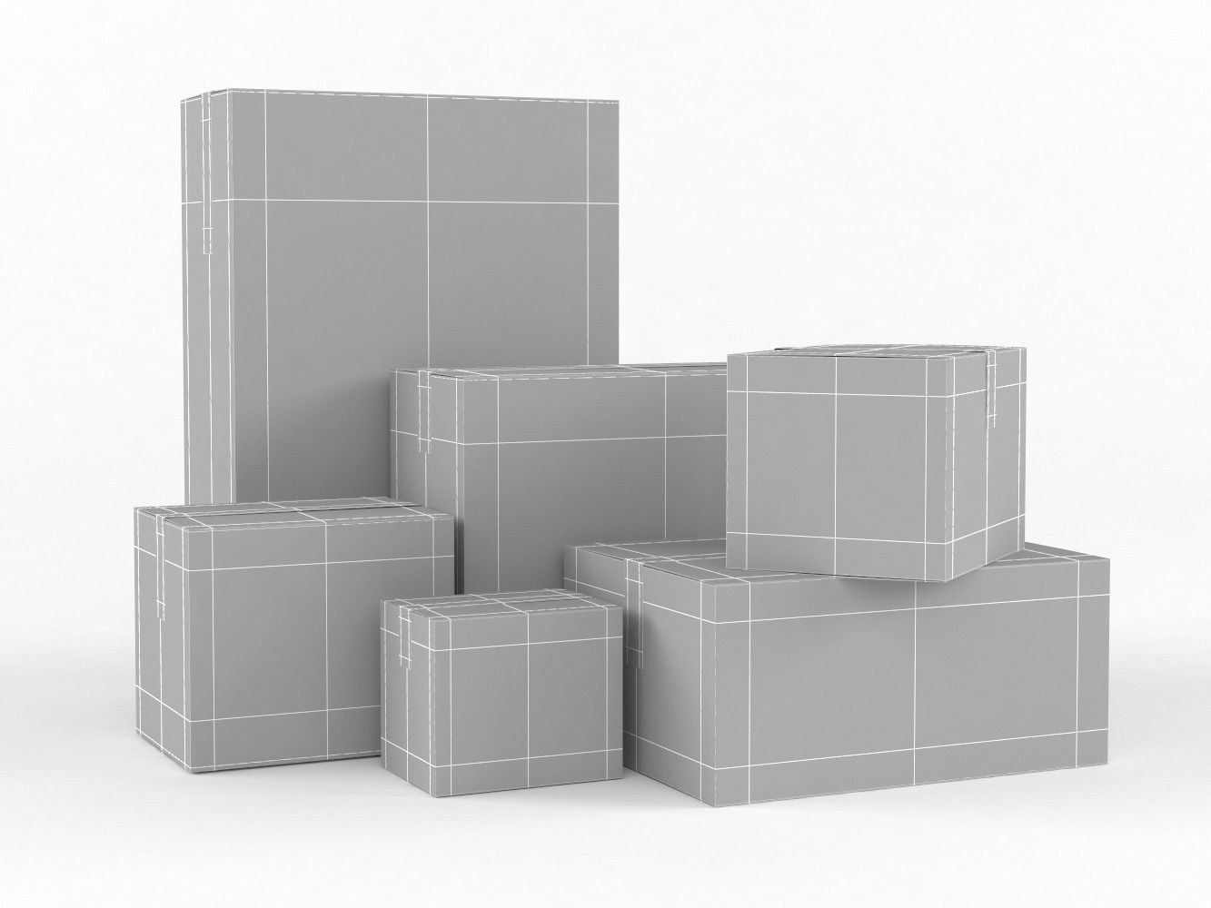 Cardboard Boxes 3D model_9