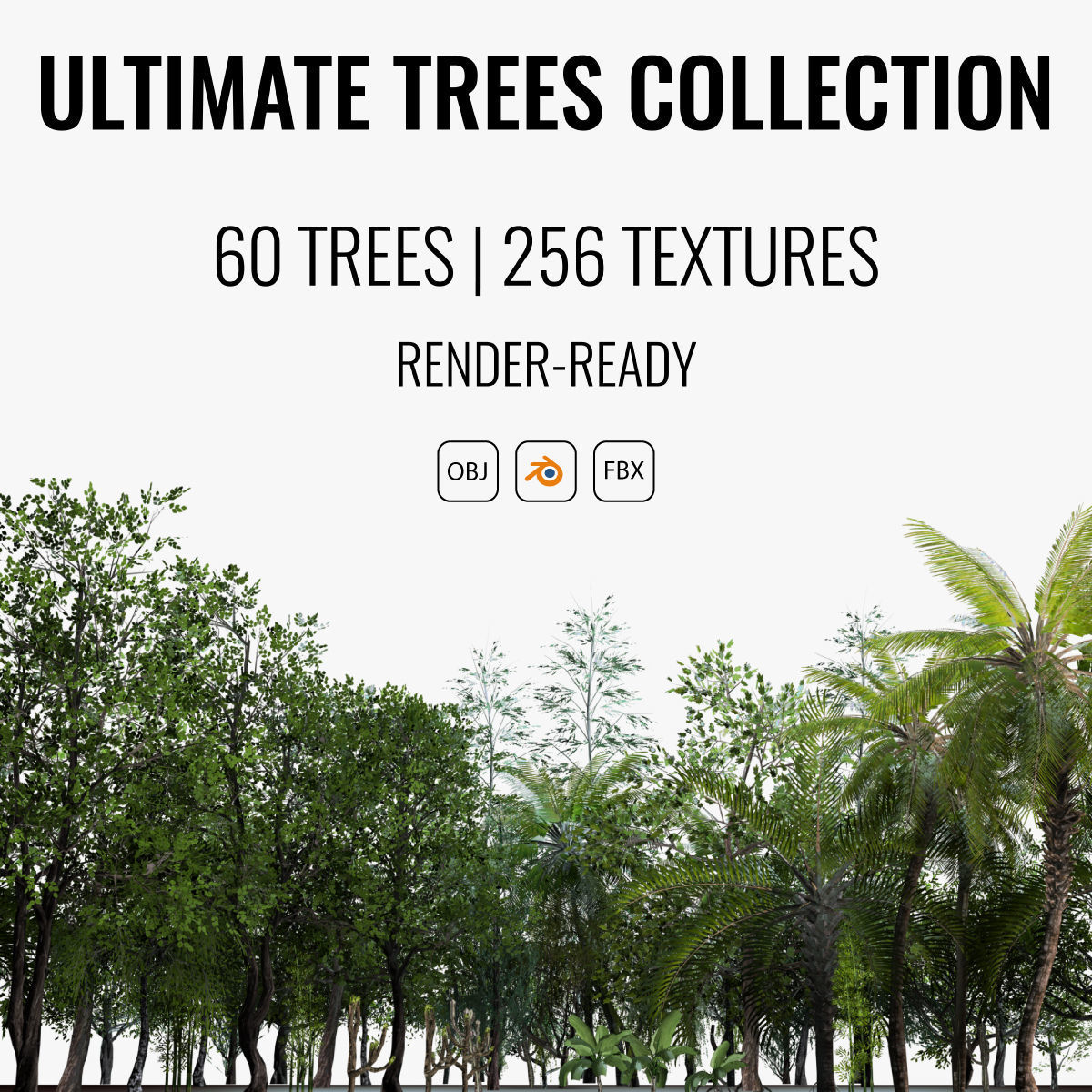 Ultimate Trees Pack Low-poly 3D model_6