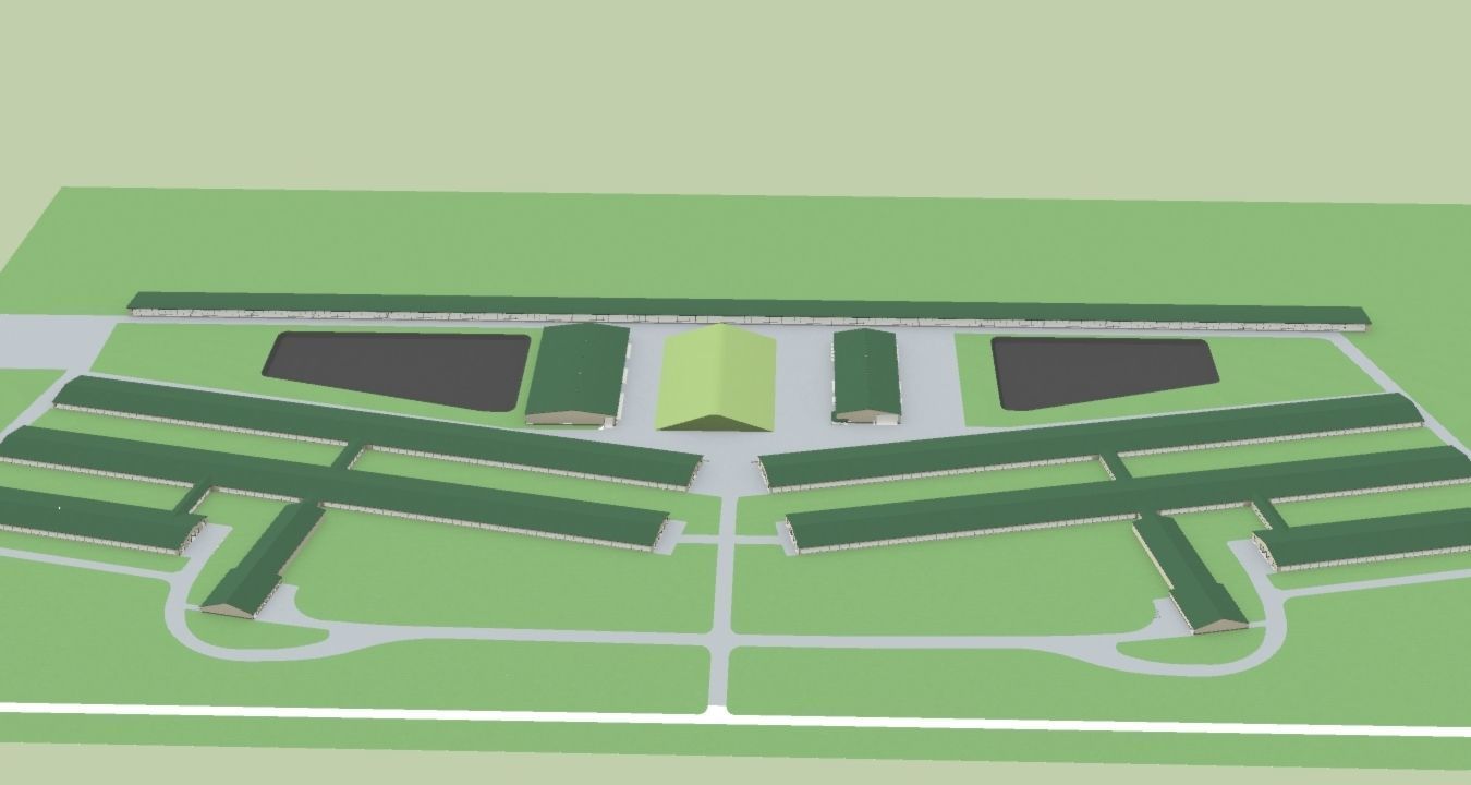 2000 Head Dairy farm 3D model_1