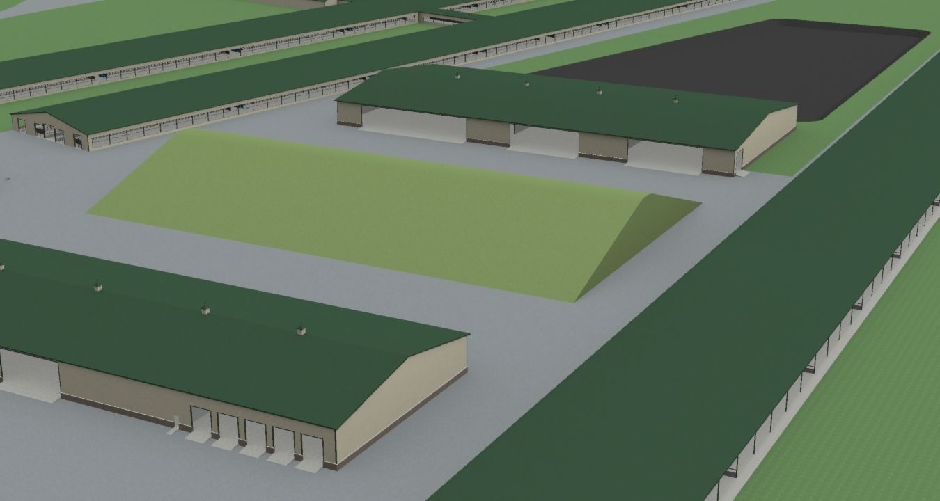 2000 Head Dairy farm 3D model_3
