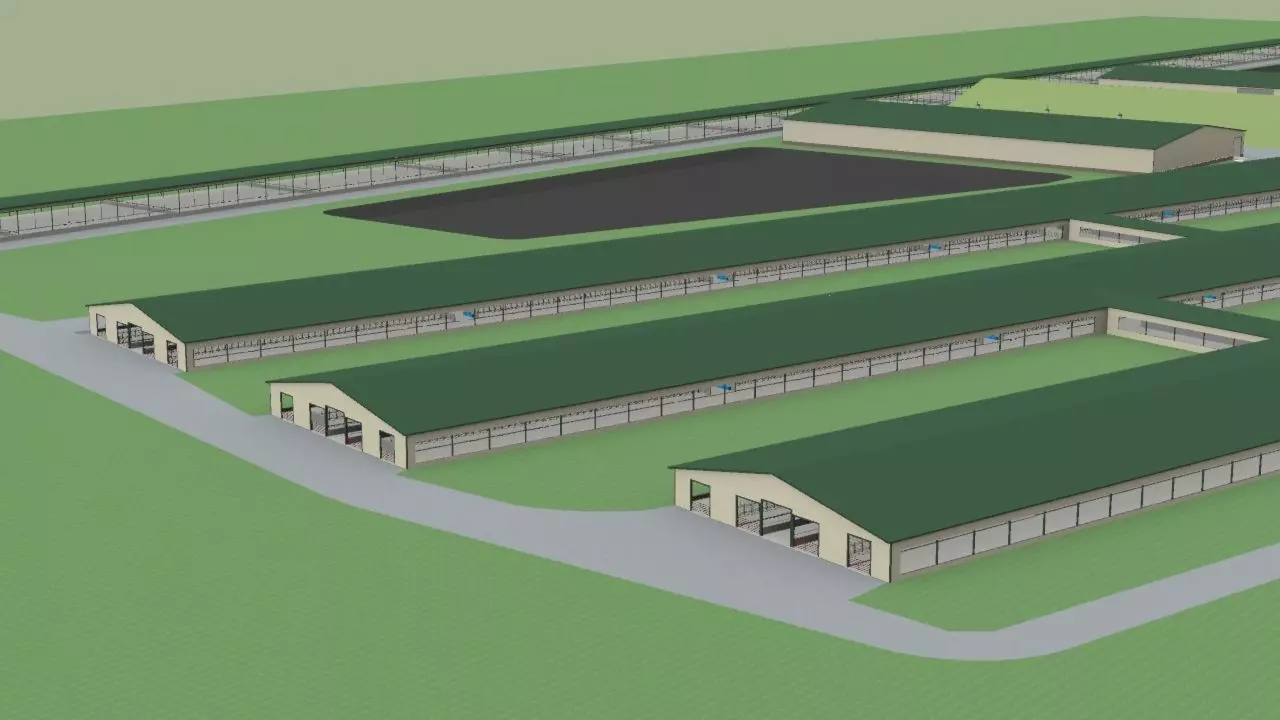 2000 Head Dairy farm 3D model_0