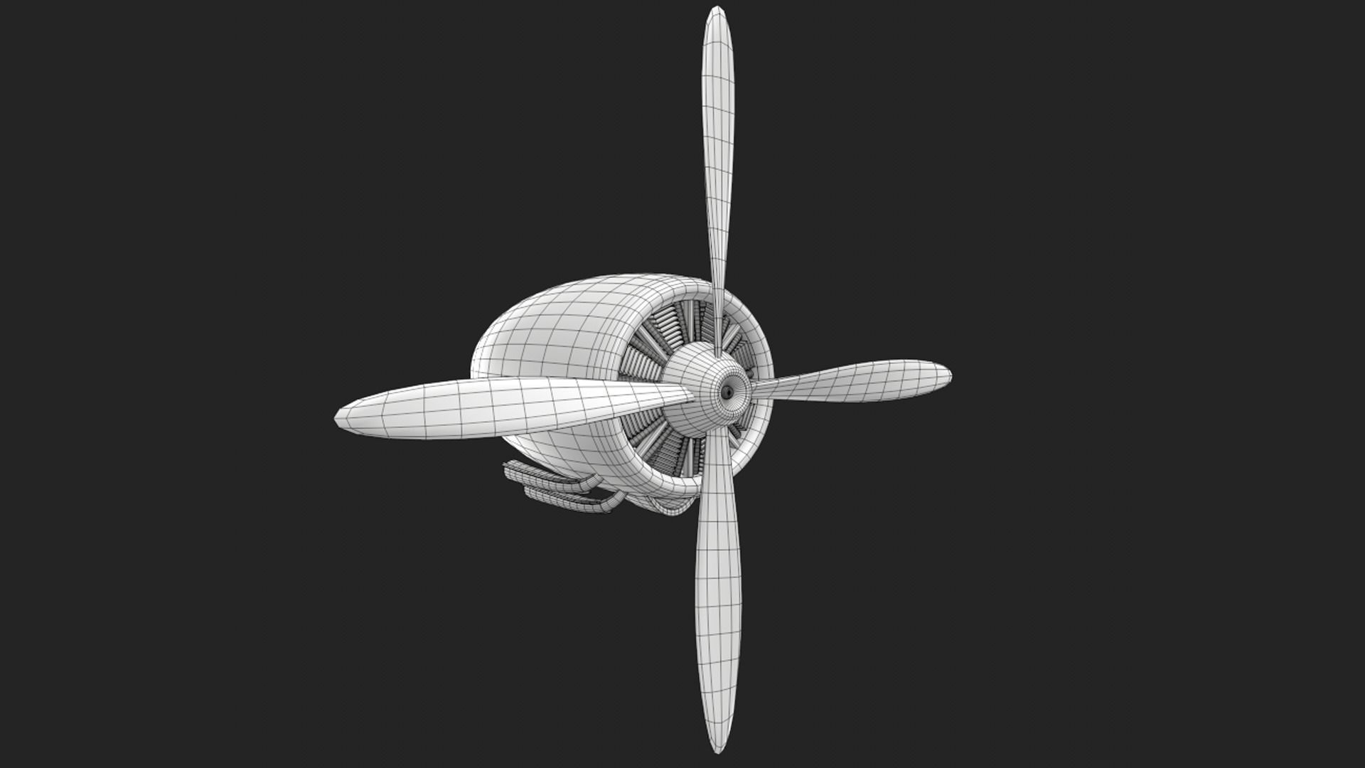 Plane Engine Low-poly 3D model_9