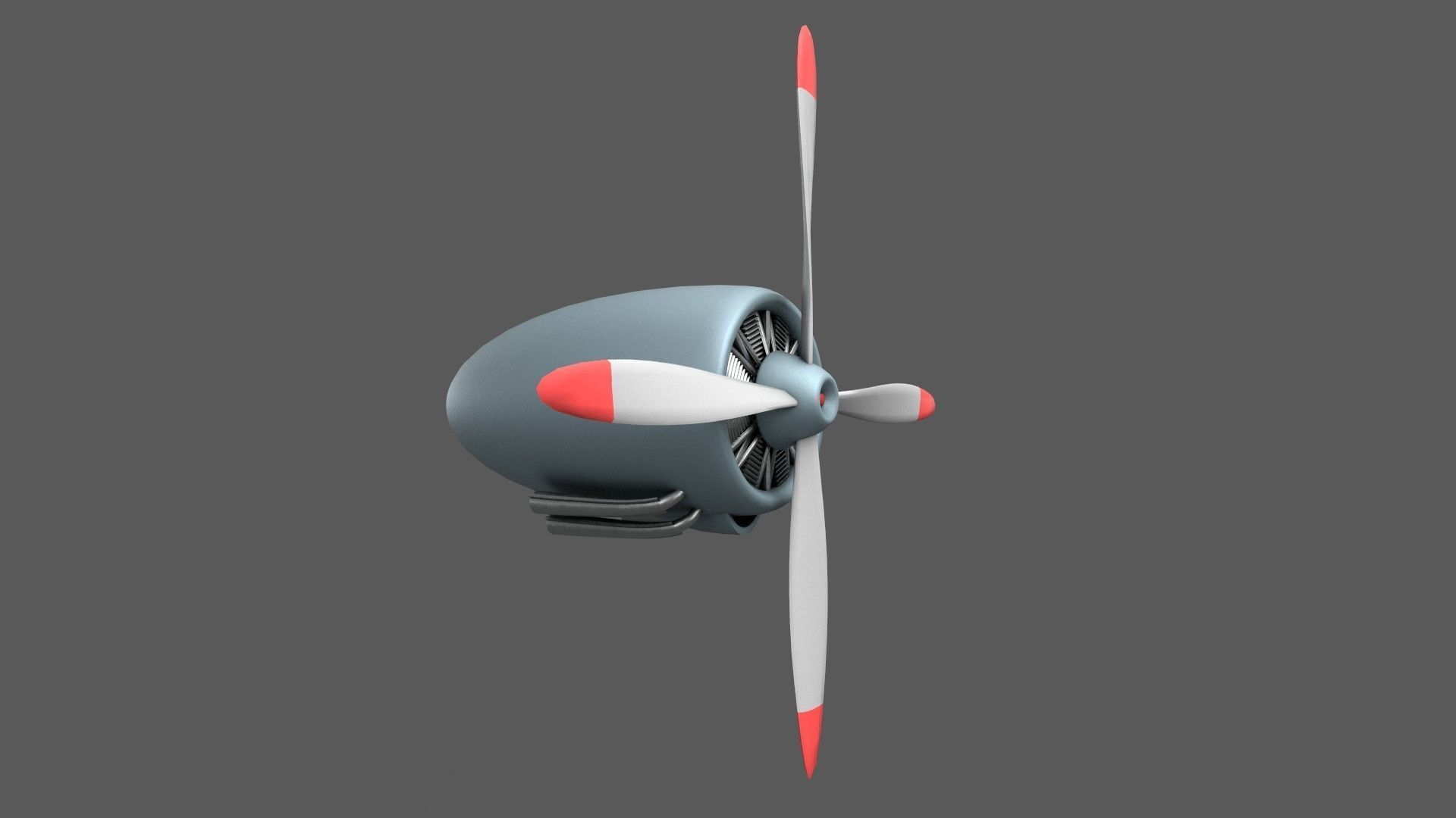 Plane Engine Low-poly 3D model_2