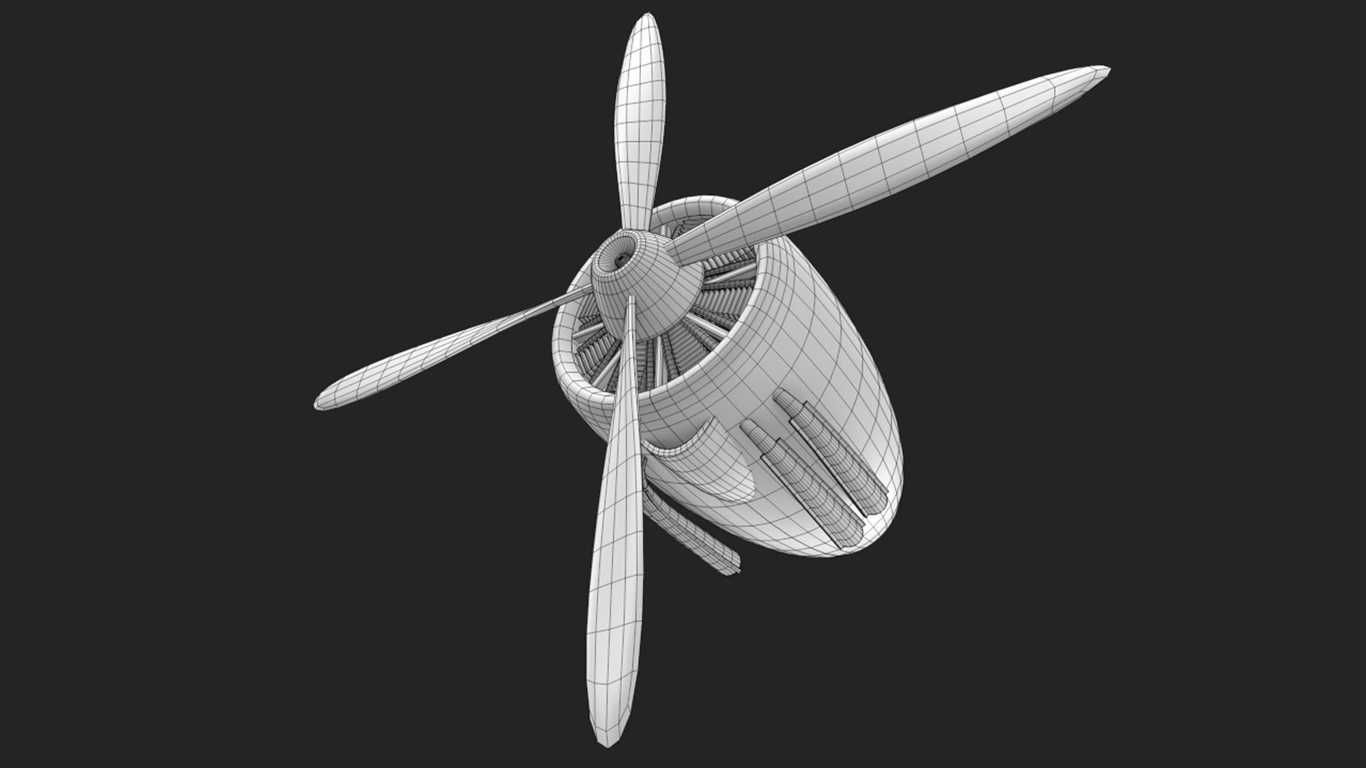 Plane Engine Low-poly 3D model_10
