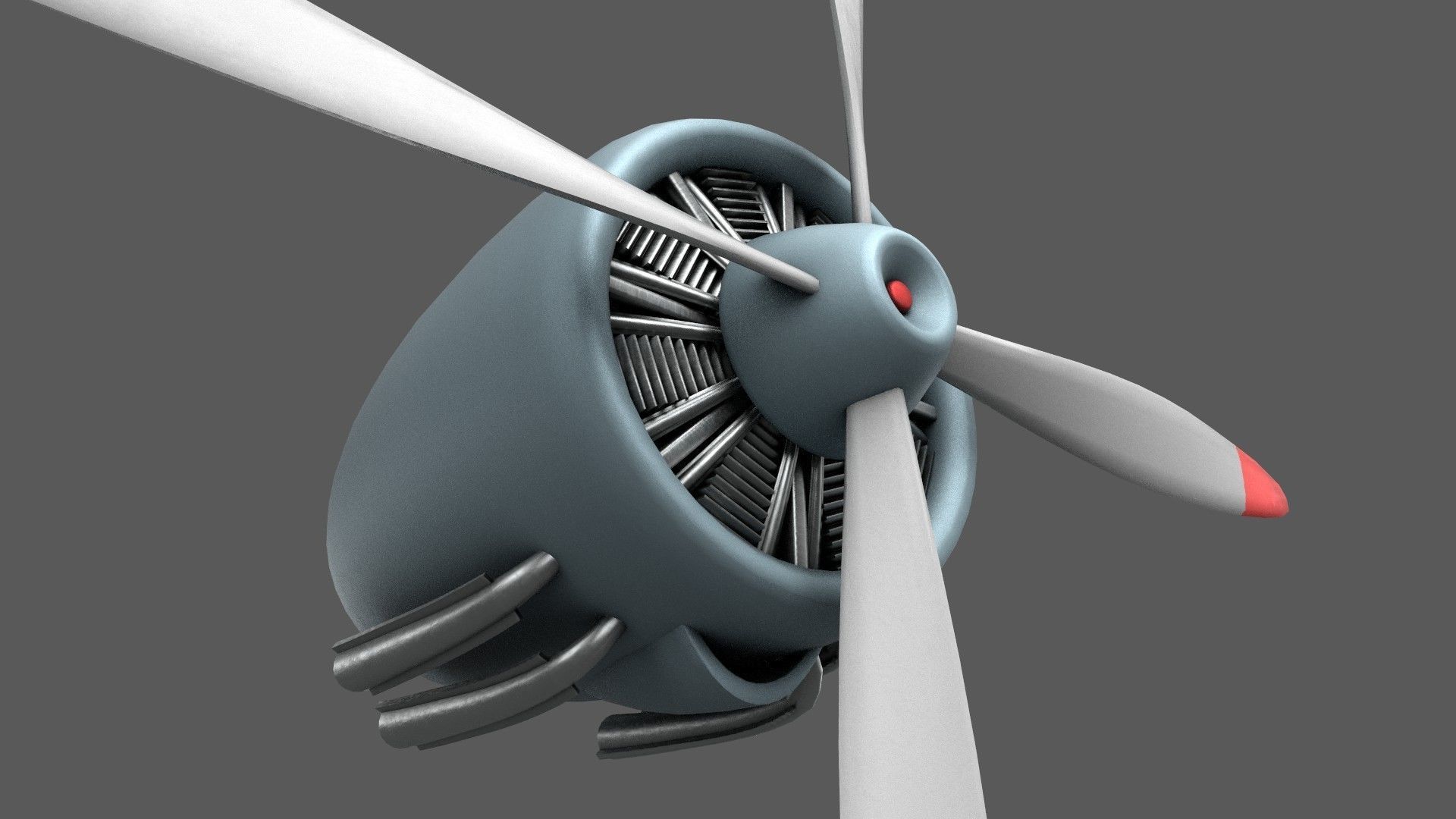 Plane Engine Low-poly 3D model_5