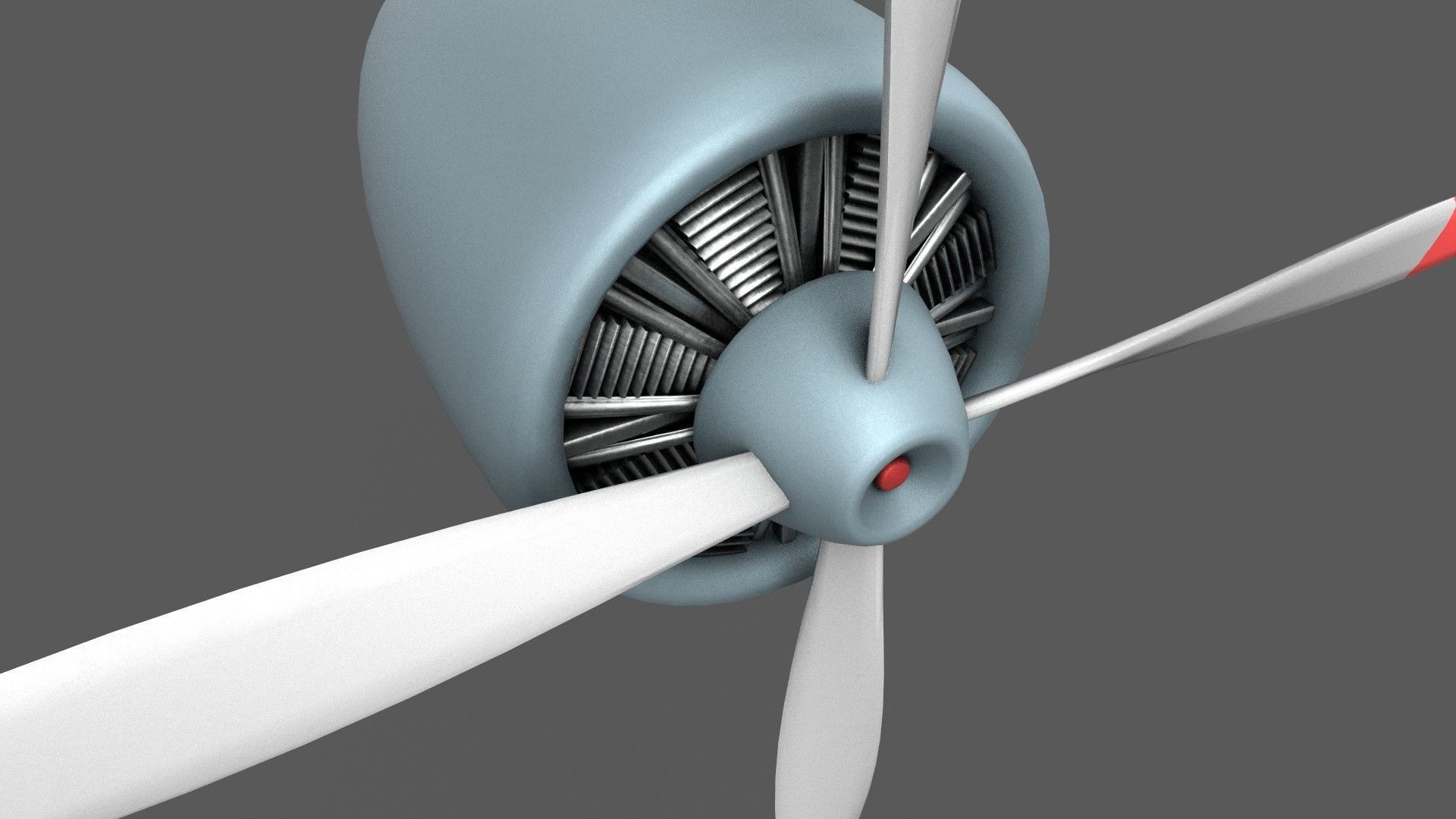Plane Engine Low-poly 3D model_6