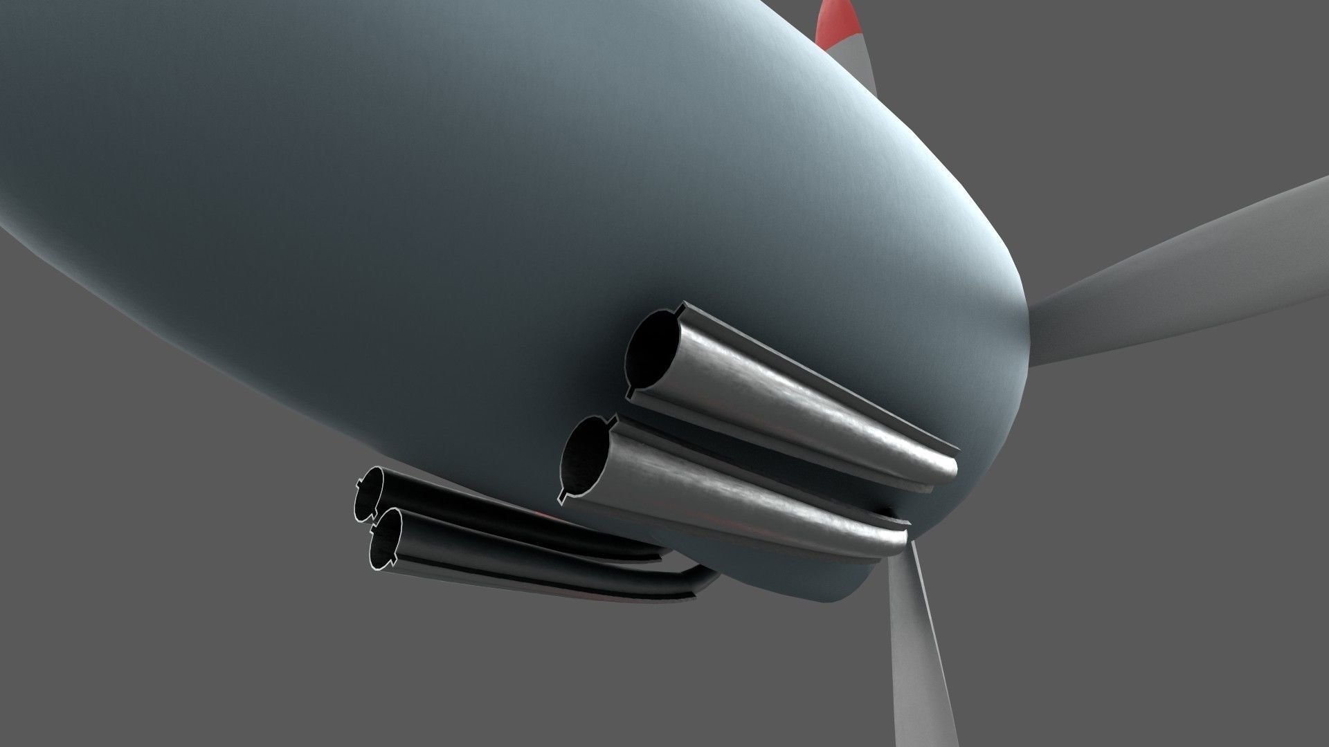 Plane Engine Low-poly 3D model_7