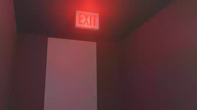 Exit Sign Low-poly 3D model