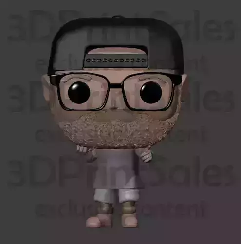 Custom Pop Snapback Beard Glasses