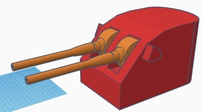 TWIN 5IN GUN TURRET Free 3D print model
