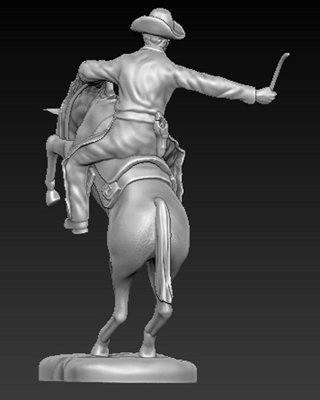 Cowboy 3D Model statue of riding horse 3D print model_4