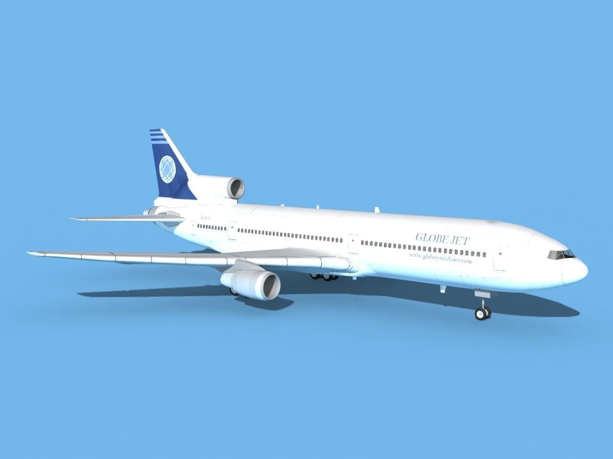 Lockheed L-1011 TriStar GlobeJet 3D model rigged | CGTrader