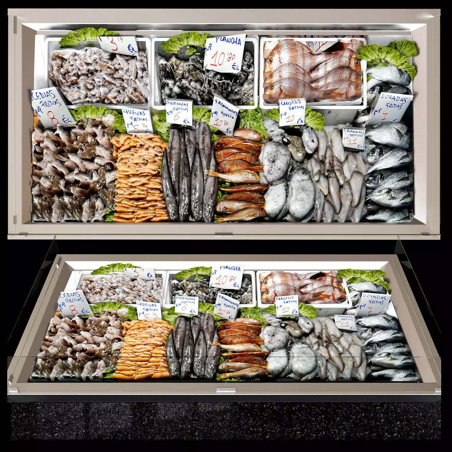 Seafood showcase 3 3D model_0
