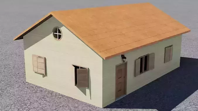 Family house 3D low poly Low-poly 3D model