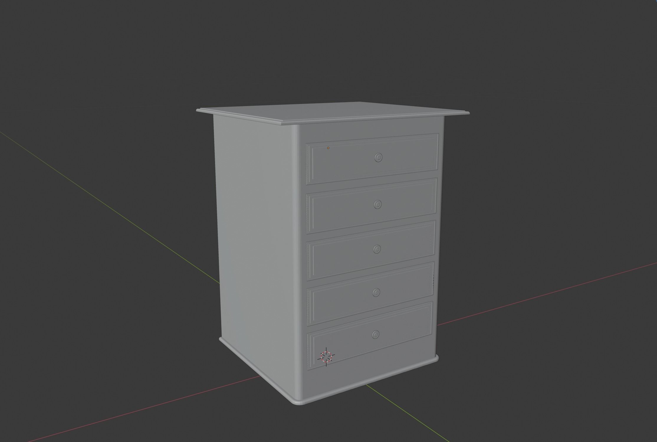 Chest Of Drawers Low-poly 3D model_1