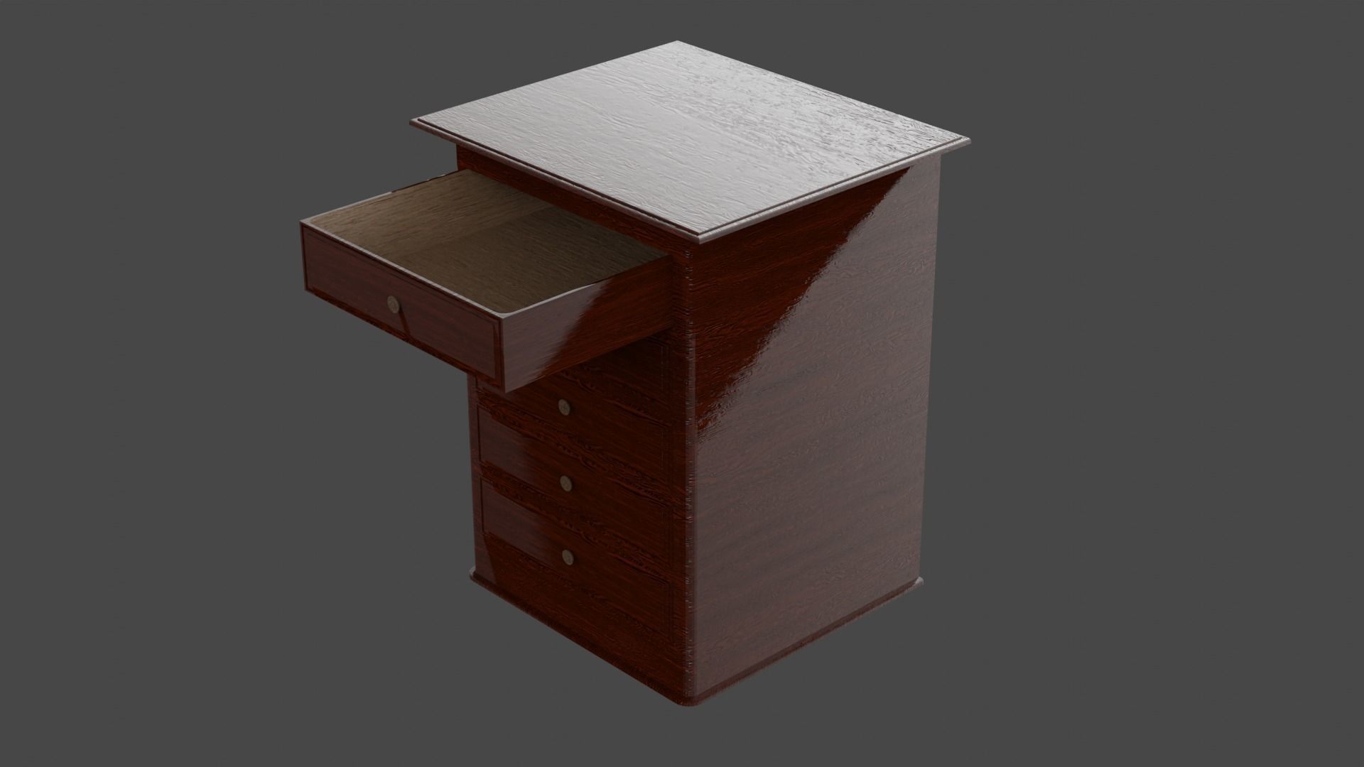 Chest Of Drawers Low-poly 3D model_2
