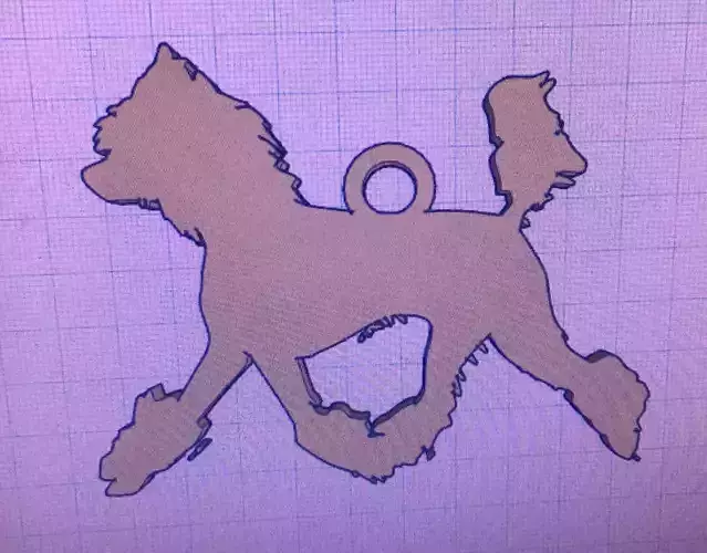 keyring Chinese crested dog porte-clef chien nu Chinois 3D print model