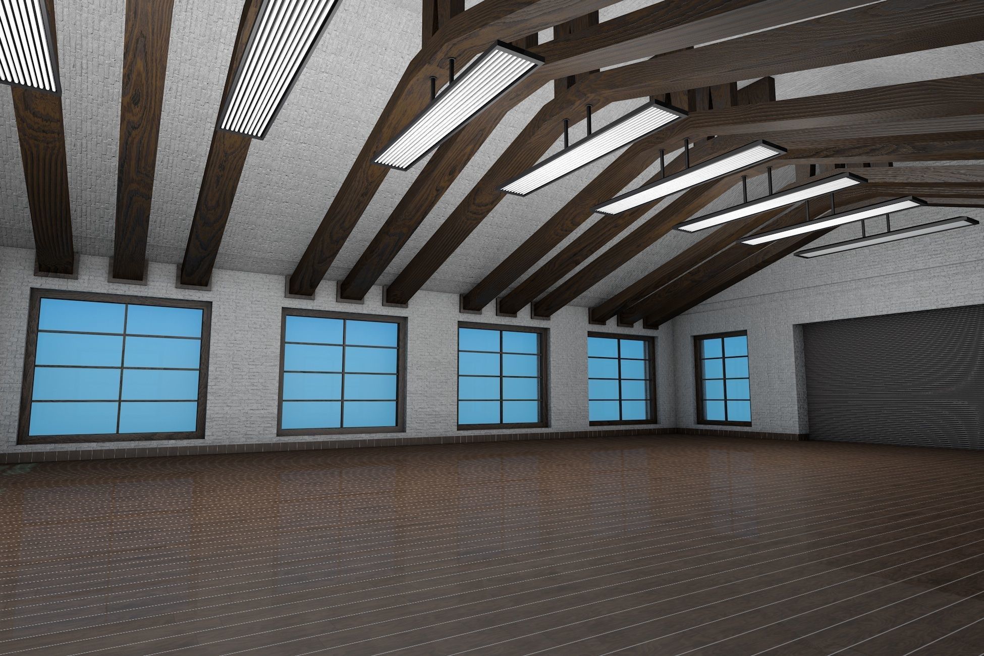 Pack of two Low pbr poly game ready garages warehouse Low-poly 3D model_3