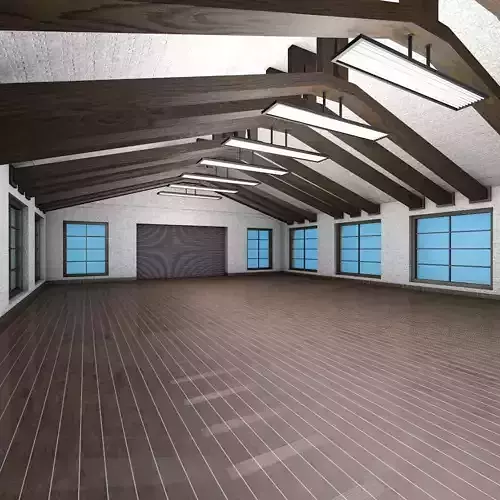 Pack of two Low pbr poly game ready garages warehouse Low-poly 3D model
