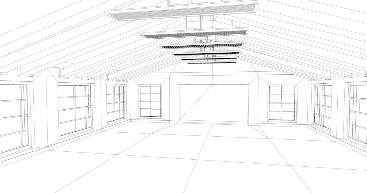 Pack of two Low pbr poly game ready garages warehouse Low-poly 3D model_5