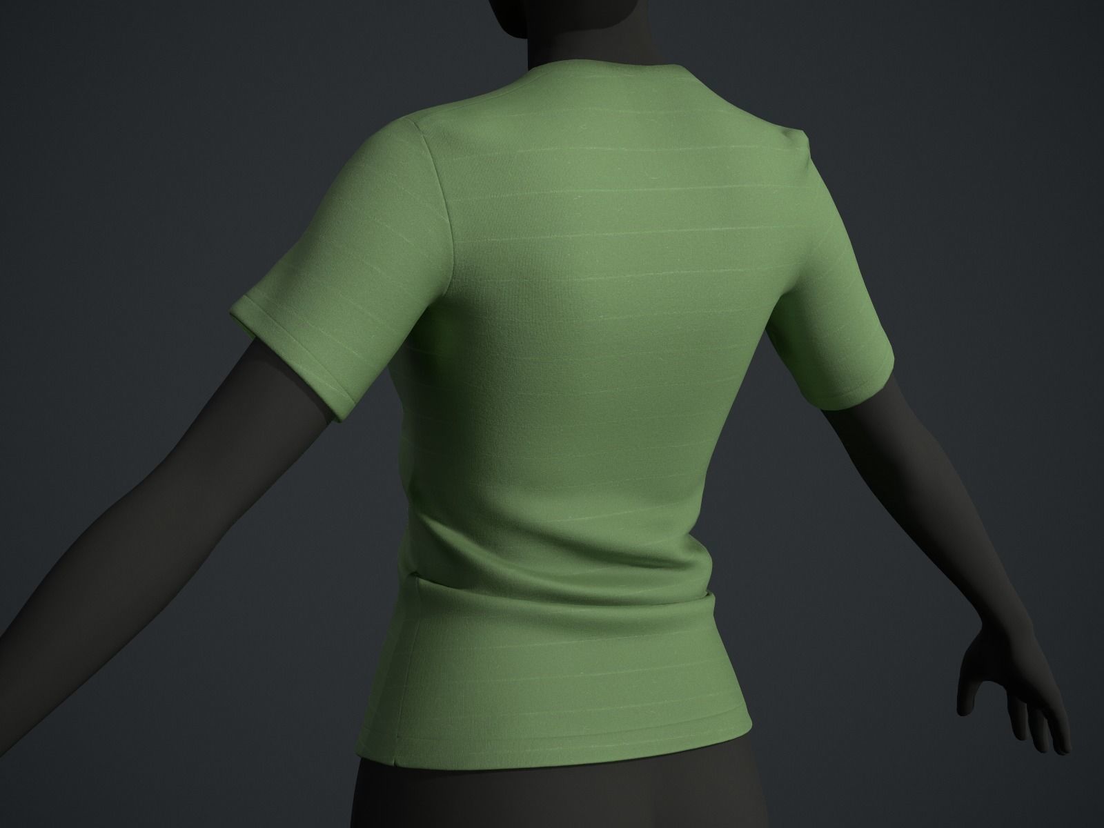 Female T-Shirt Low-poly 3D model_3