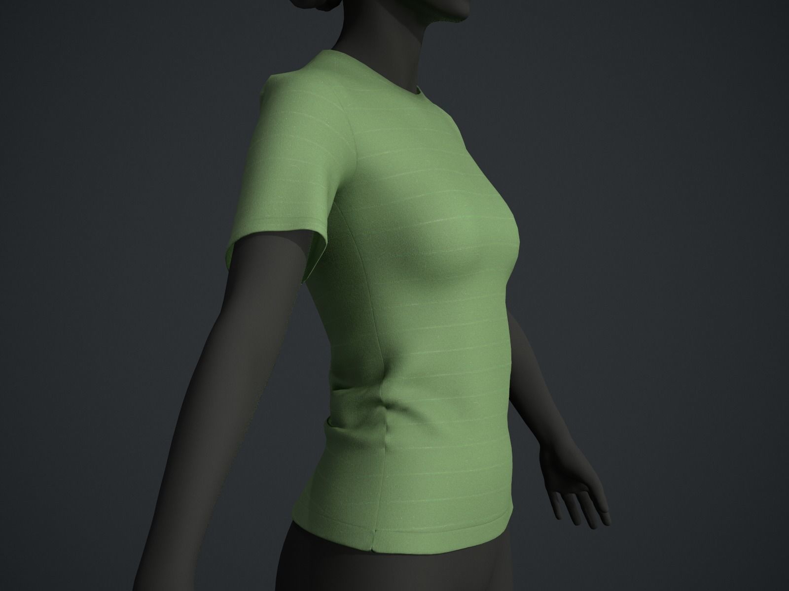 Female T-Shirt Low-poly 3D model_2